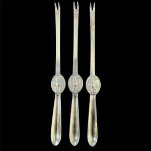 EPNS SET OF 3 Vintage Silver Plated Lobster Pick Forks